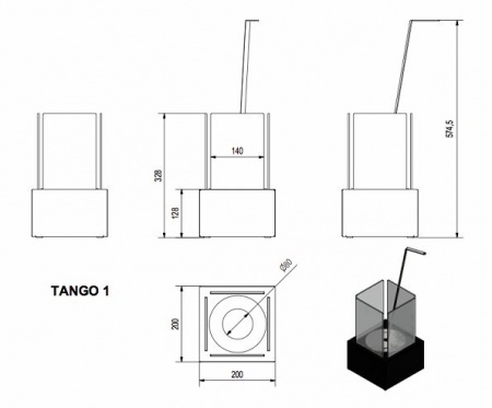 Биокамин Kratki TANGO 1, TUV Биокамин Kratki TANGO 1, TUV по цене 9 660 руб.