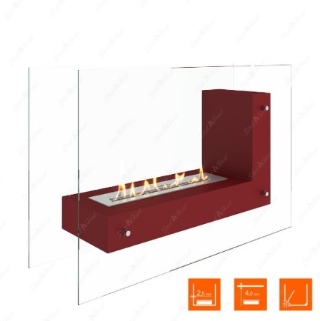 Биокамин напольный SteelHeat TETRISE 900 красный по цене 37 800 руб.