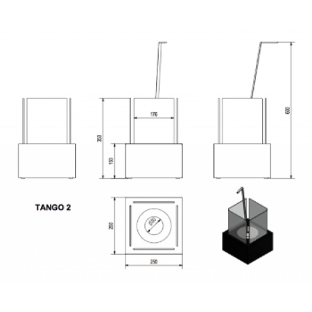 Биокамин Kratki TANGO 2 белый по цене 