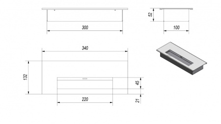 Биокамин QUAT HORIZONTAL по цене 